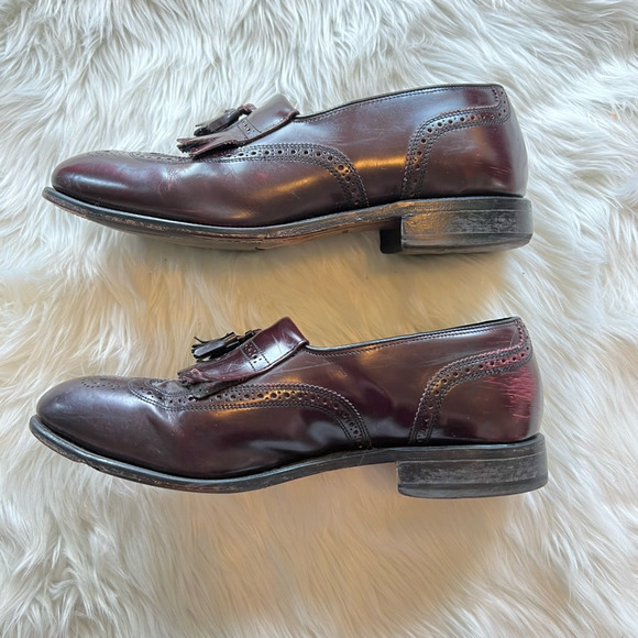 Florsheim Mens Lexington Wingtip Loafer Dress Shoes Brown Leather Tassel 9.5 3E - Picture 3 of 10
